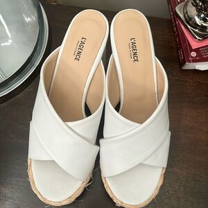 L’agence leather slides